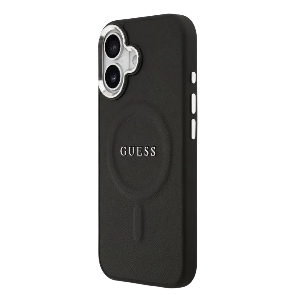 Guess PU Saffiano MagSafe Hoesje – iPhone 17 Zwart - Back cover