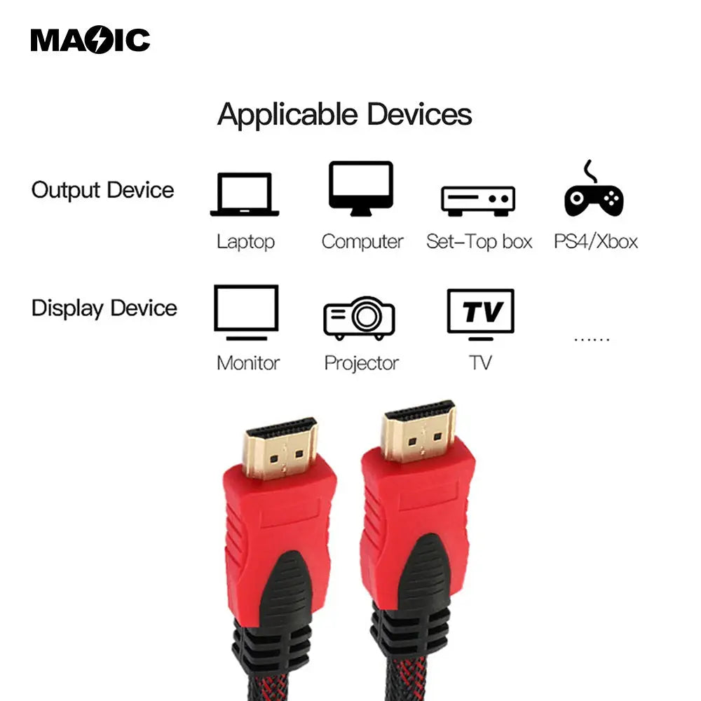 High-speed HDMI-kabel rood/zwart 10M - wave hdmi