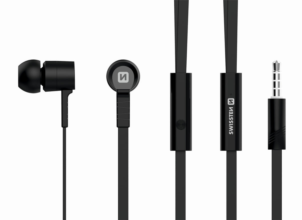 Swissten YS-D2 Oordopjes 3,5mm Jack – Zwart