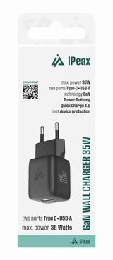 iPeax GaN USB-C + USB-A Oplader: Krachtige & Compacte Snellader voor Thuis en Onderweg