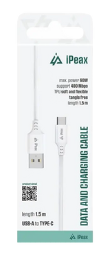 iPeax USB-C naar USB-A Kabel - Verbeter uw Connectiviteit met 1,5 Meter Lengte