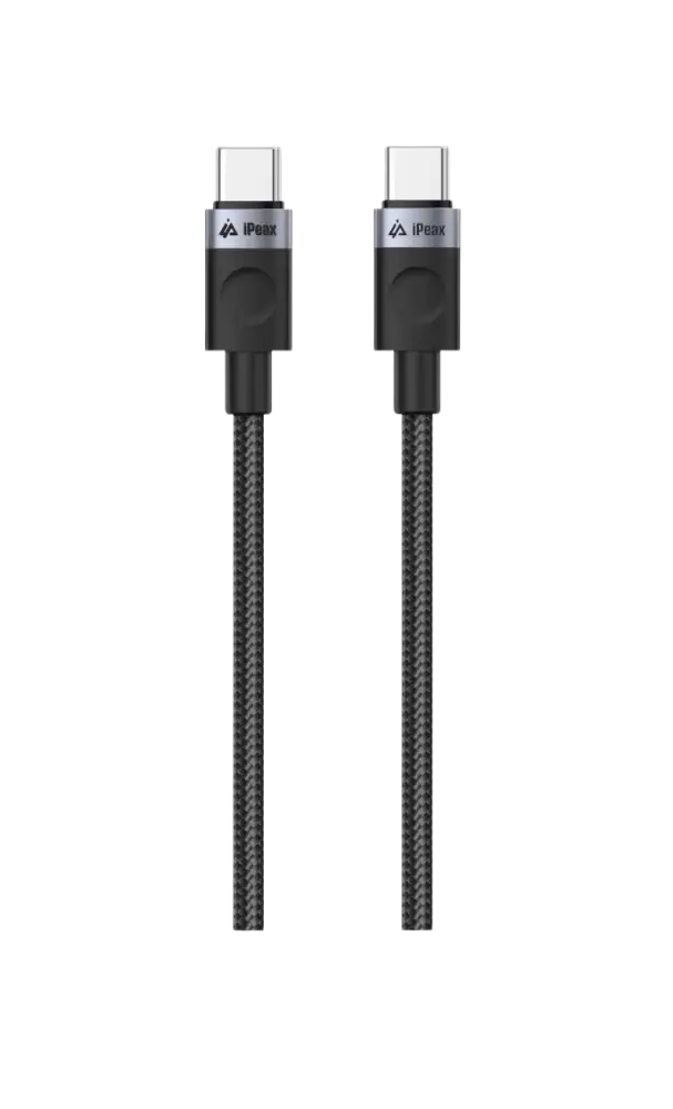 iPeax USB-C naar USB-C Kabel – 1 Meter – Zwart voor Eenvoudig Opladen