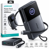 Joyroom Powerbank 10.000 mAh met Oprolbare USB-C Kabel – Zwart