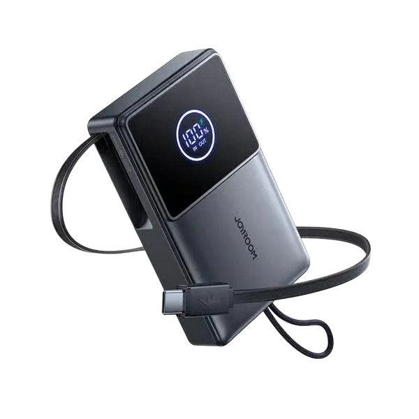 Joyroom Powerbank 10.000 mAh met Oprolbare USB-C Kabel – Zwart