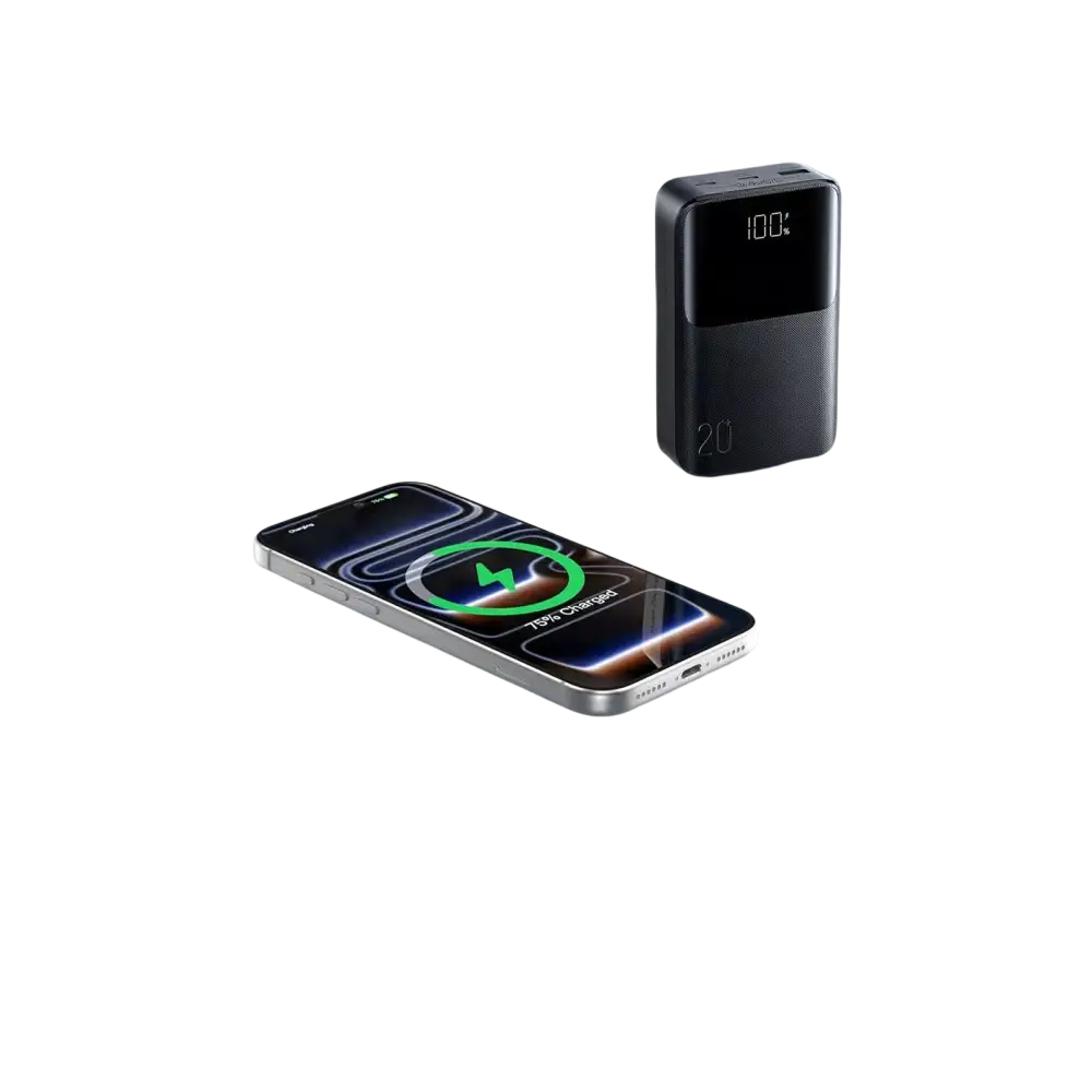 Joyroom Powerbank 20.000 mAh 22,5W met display en 3 poorten – Zwart