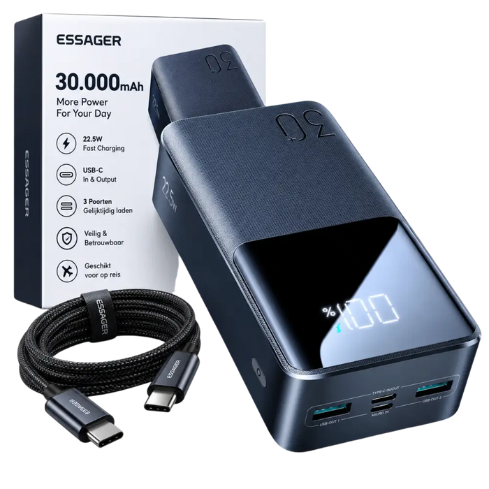 Joyroom Star Series Powerbank 30.000 mAh 22,5W – Zwart