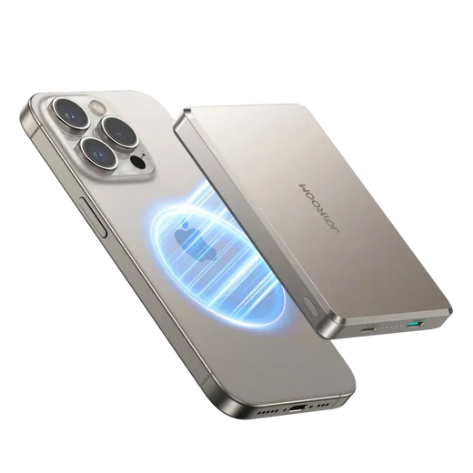 Joyroom Power Bank magnétique ultra-fine 10 000 mAh 20 W – Titane Naturel
