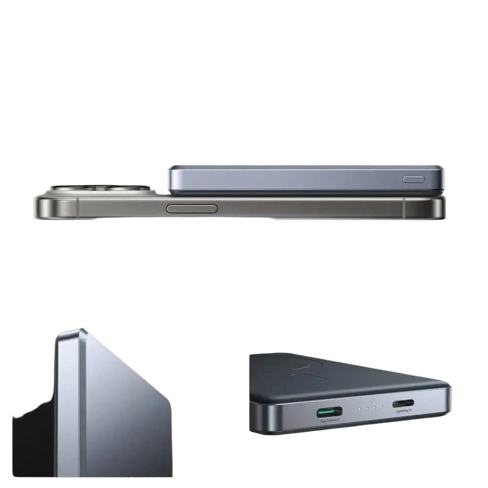 Joyroom Ultradunne Magnetische Powerbank 10.000 mAh – Grijs