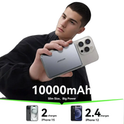 Joyroom Ultradunne Magnetische Powerbank 10.000 mAh – Grijs
