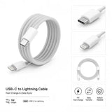 Lightning naar USB-C Oplaadkabel 1 meter – Snelladen voor iPhone en iPad - Wit - Bulk