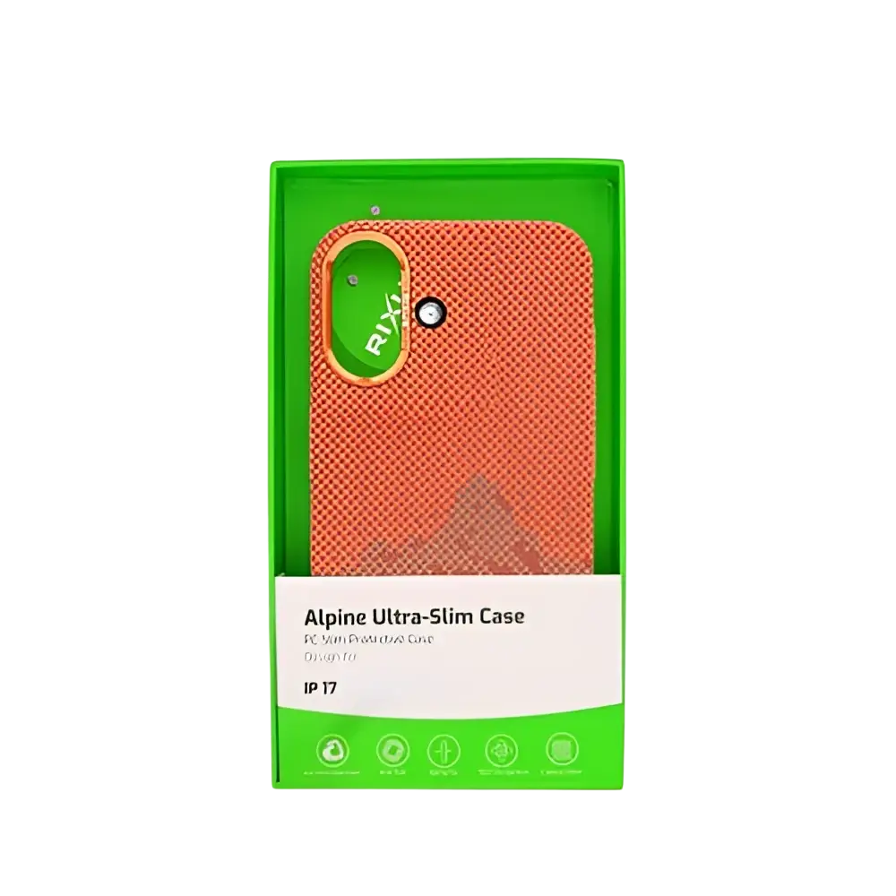 Rixus Alpine Ultra-Slim Case met MagSafe – iPhone 17 Mountain Orange - Back cover / hardcase