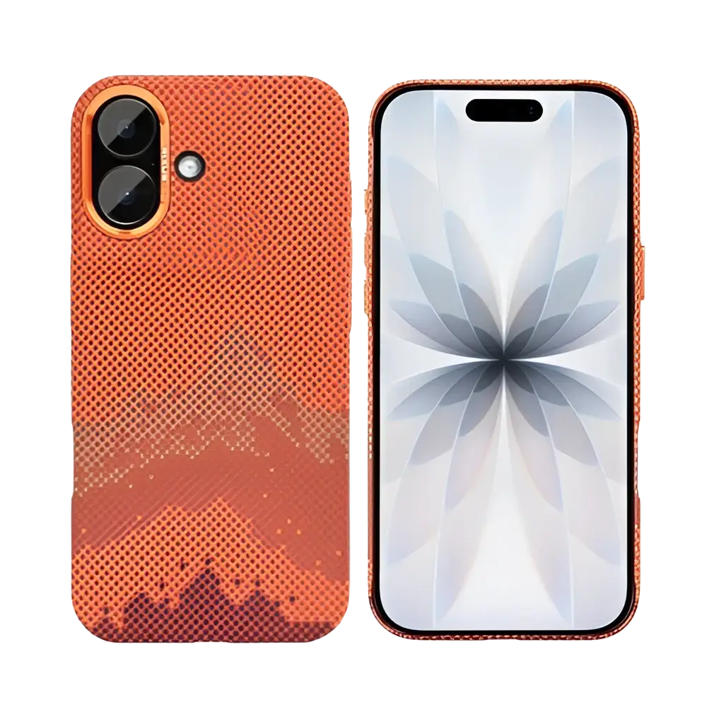 Rixus Alpine Ultra-Slim Case met MagSafe – iPhone 17 Mountain Orange - Back cover / hardcase