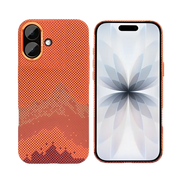 Rixus Alpine Ultra-Slim Case met MagSafe – iPhone 17 Mountain Orange - Back cover / hardcase