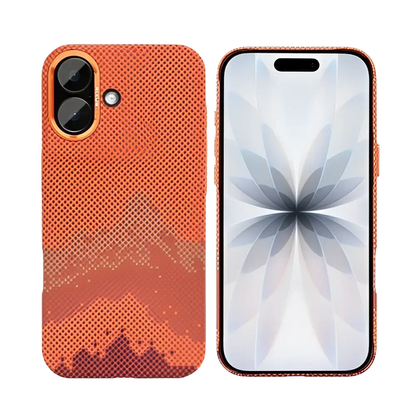 Rixus Alpine Ultra-Slim Case met MagSafe – iPhone 17 Mountain Orange - Back cover / hardcase