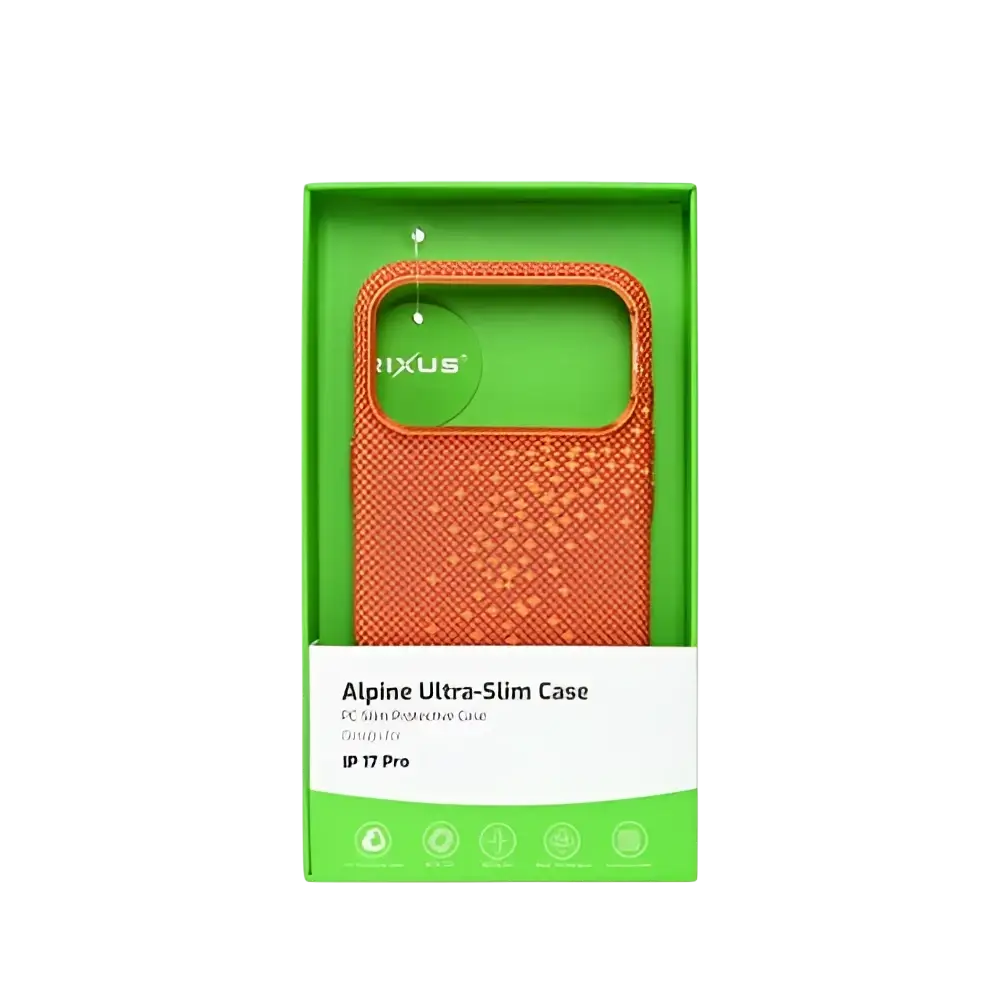 Rixus Alpine Ultra-Slim Case met MagSafe – iPhone 17 Pro Galaxy Orange - Back cover