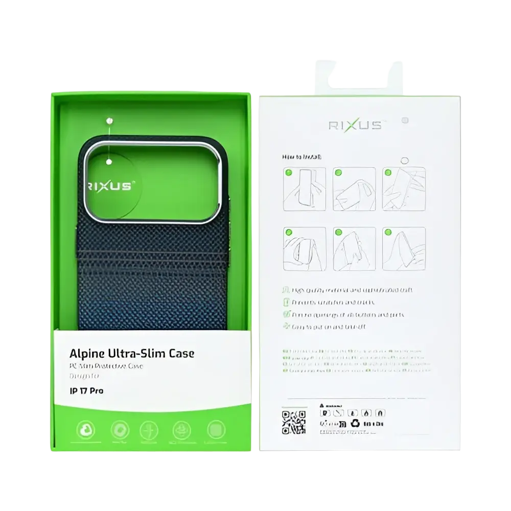 Rixus Alpine Ultra-Slim Case met MagSafe – iPhone 17 Pro Stripe Blue - Back cover