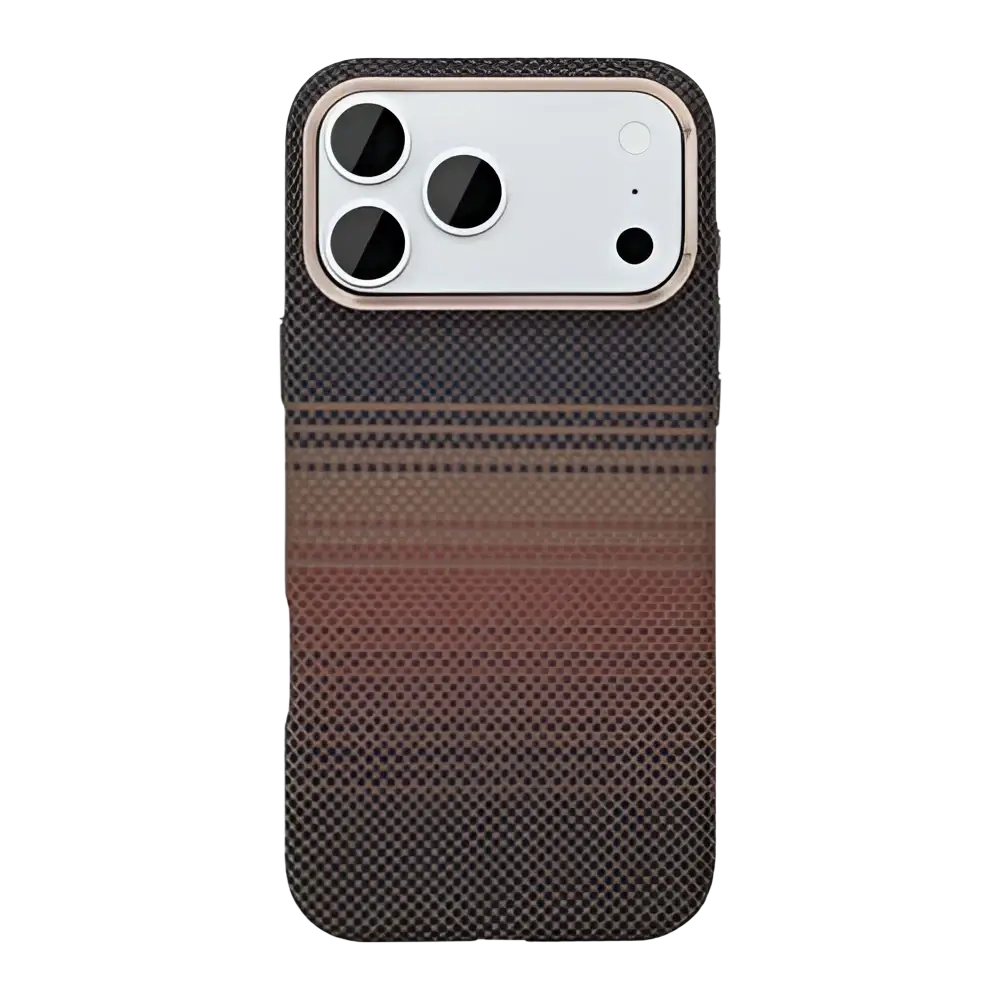 Rixus Alpine Ultra-Slim Case met MagSafe – iPhone 17 Pro Stripe Brown - Back cover