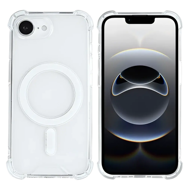 Rixus Anti-Burst Case met MagSafe – iPhone 16e / 17e Transparant - Back cover / softcase