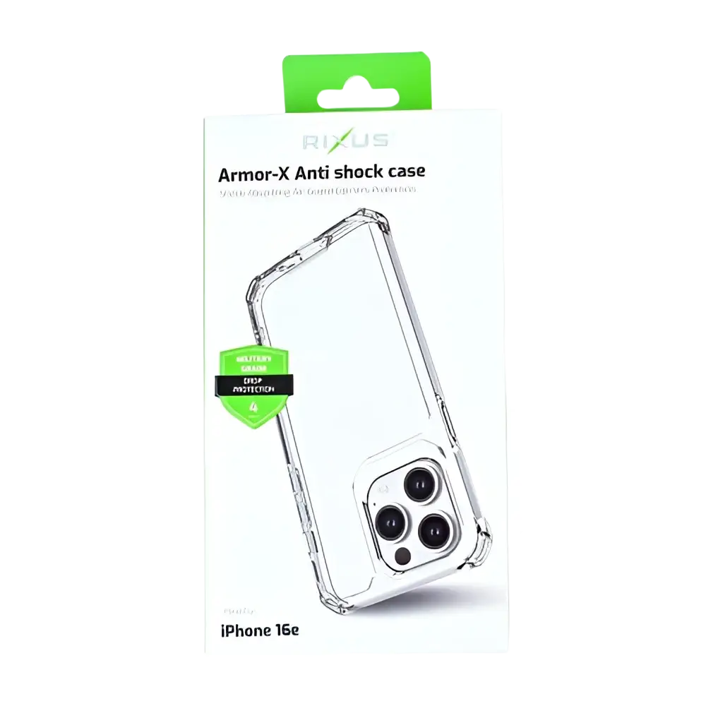 Rixus Armor-X Anti Shock Case – iPhone 16e / 17e Transparant - Back cover / hybride