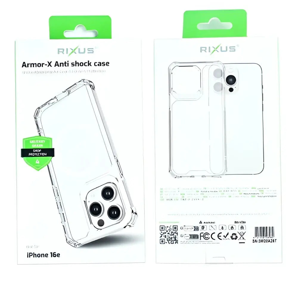 Rixus Armor-X Anti Shock Case met MagSafe – iPhone 16e / 17e Transparant - Back cover / hybride