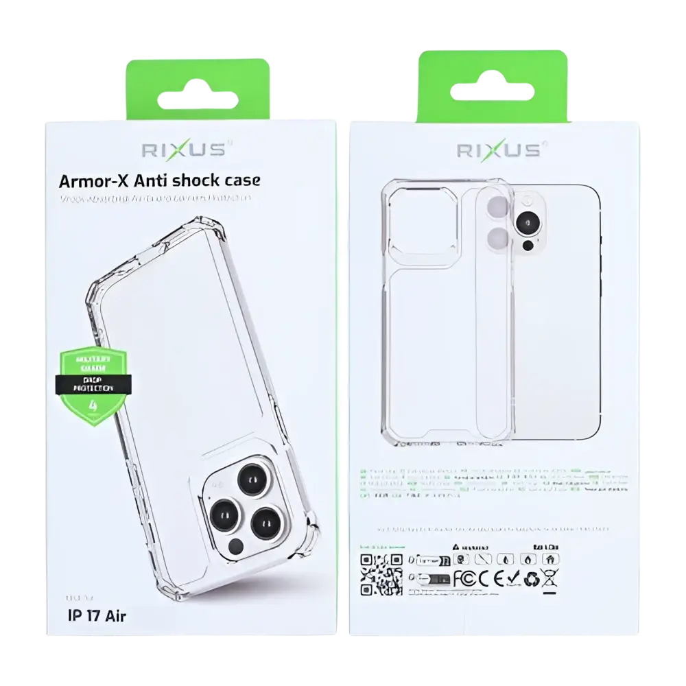 Rixus Armor-X Anti Shock Case met MagSafe – iPhone Air Transparant - Back cover / hybride