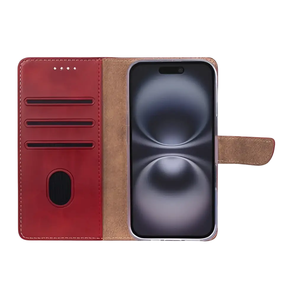 Rixus Bookcase – iPhone 17 Donkerrood - Book case / wallet