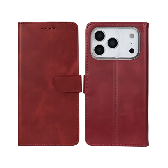Rixus Bookcase – iPhone 17 Pro – Donkerrood