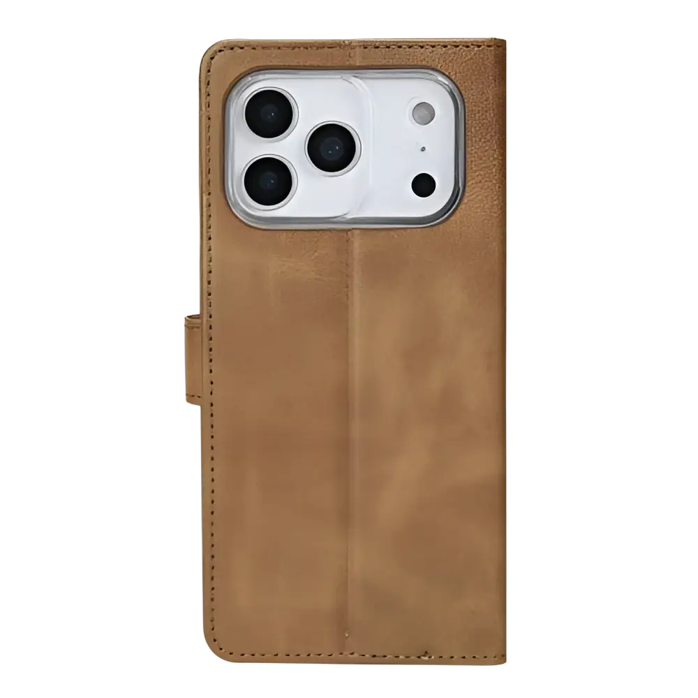 Rixus Bookcase – iPhone 17 Pro Lichtbruin - Book case