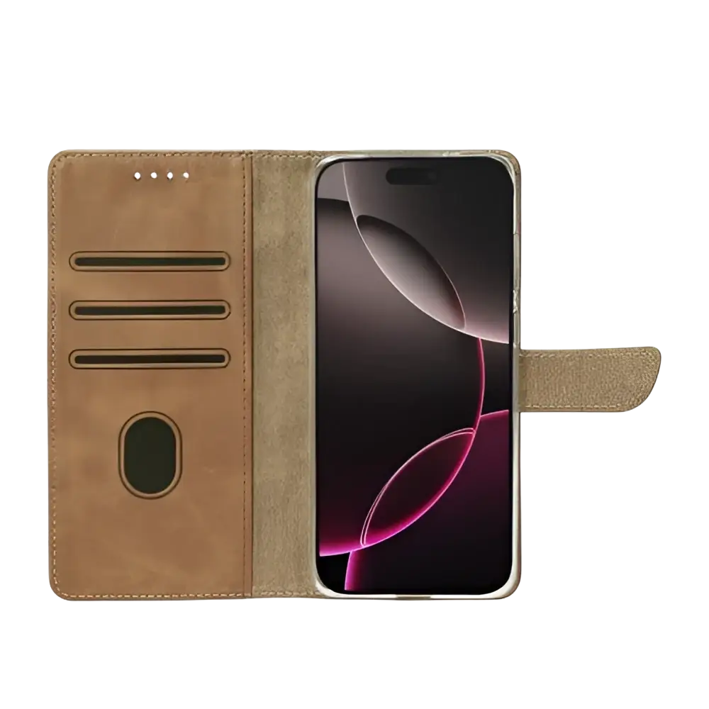 Rixus Bookcase – iPhone 17 Pro Lichtbruin - Book case