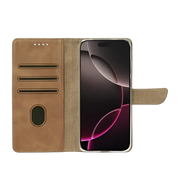 Rixus Bookcase – iPhone 17 Pro Lichtbruin - Book case