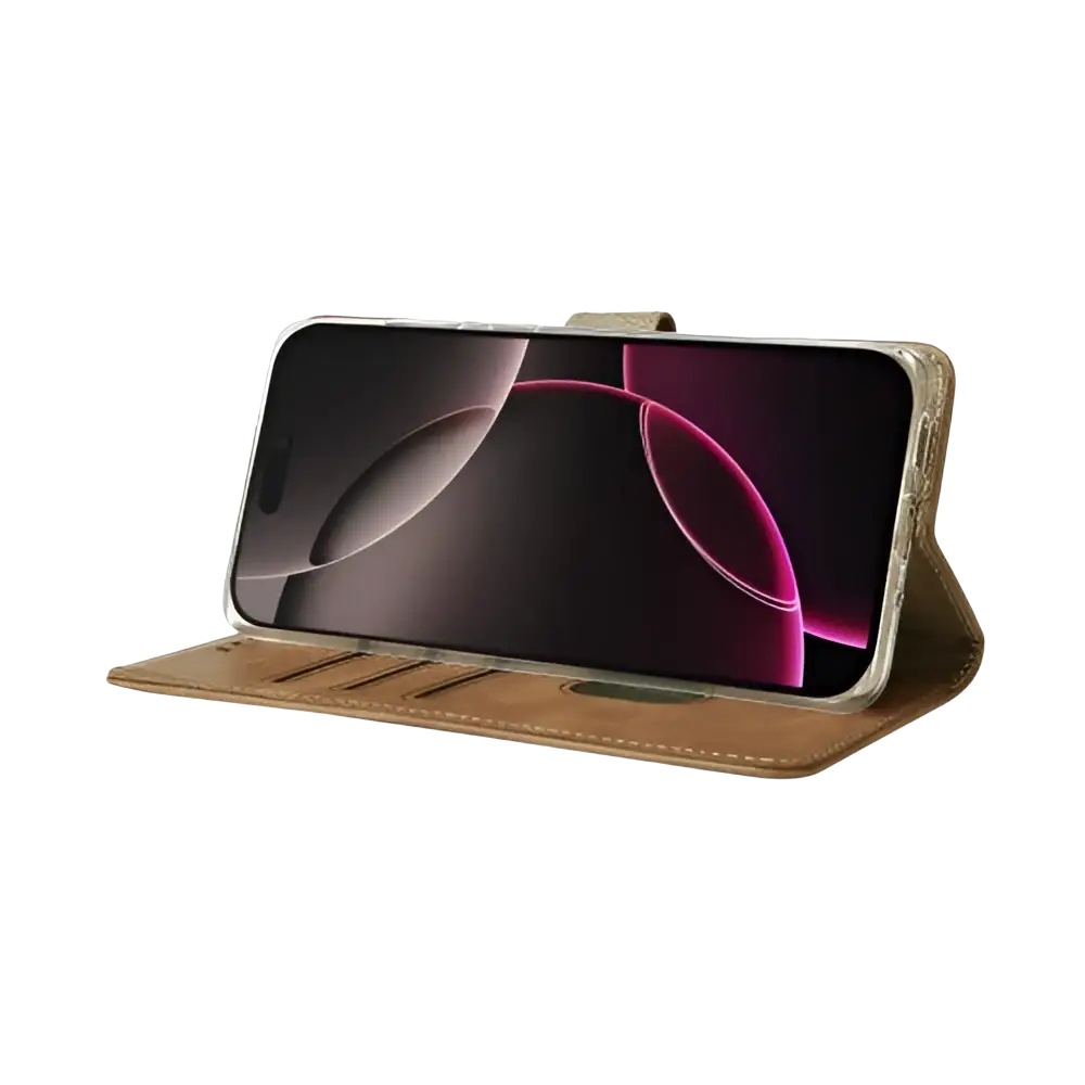 Rixus Bookcase – iPhone 17 Pro Lichtbruin - Book case