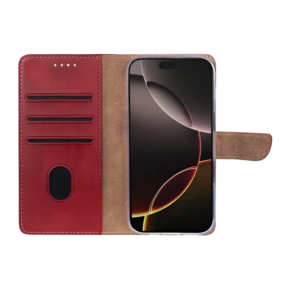 Rixus Bookcase – iPhone Air Donkerrood - Book case / wallet