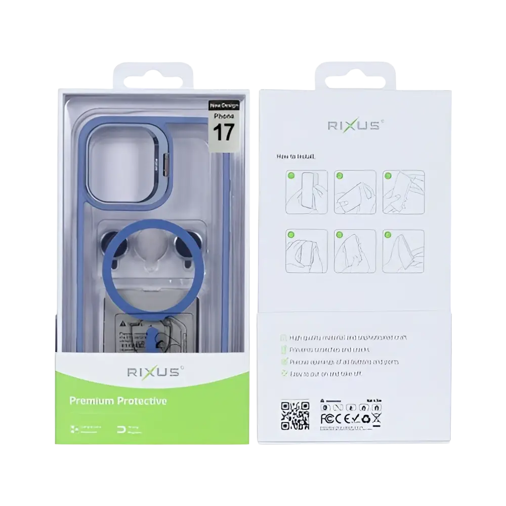 Rixus Classic 03 Case met MagSafe – iPhone 17 Lichtblauw - Back cover