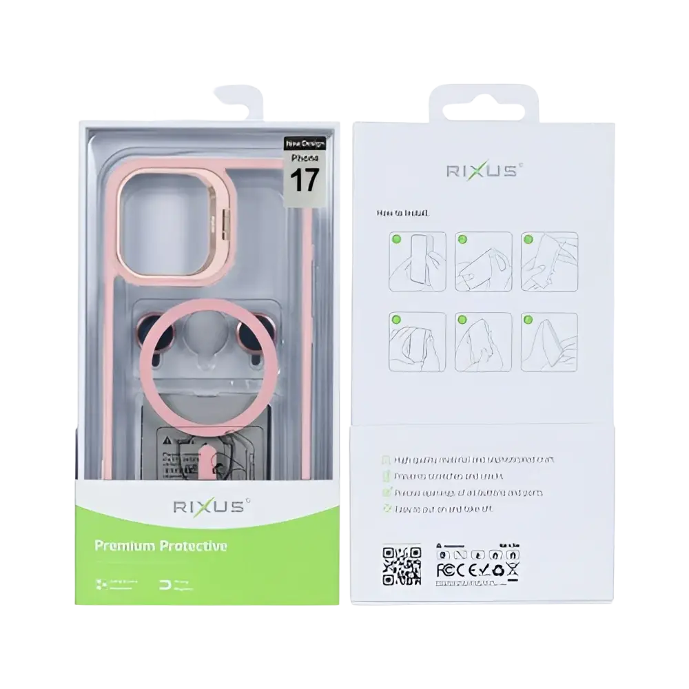 Rixus Classic 03 Case met MagSafe – iPhone 17 Lichtroze - Back cover