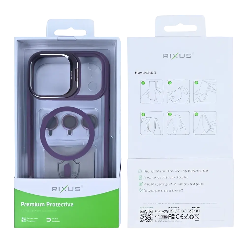 Rixus Classic 03 Case met MagSafe – iPhone 17 Pro Diep Paars - Back cover