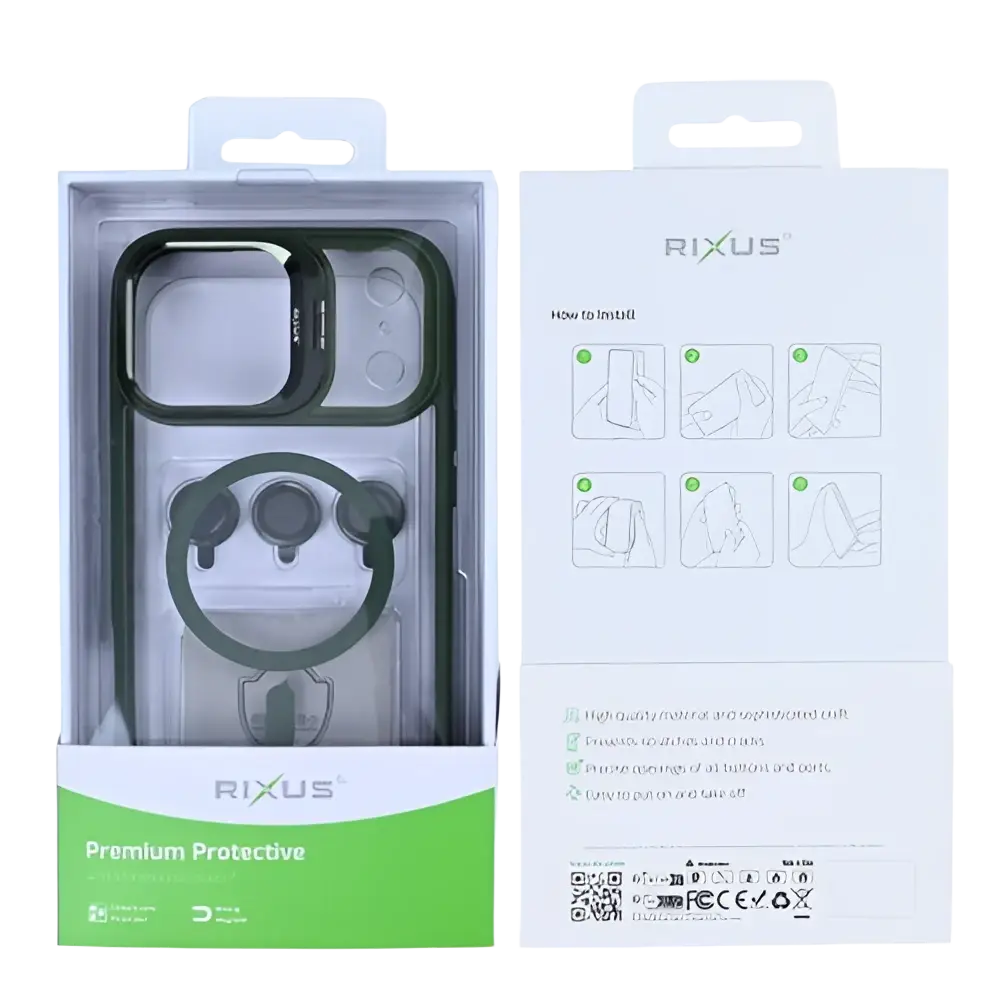 Rixus Classic 03 Case met MagSafe – iPhone 17 Pro Donkergroen - Back cover