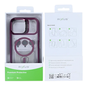Rixus Classic 03 Case met MagSafe – iPhone 17 Pro Donkerroze - Back cover