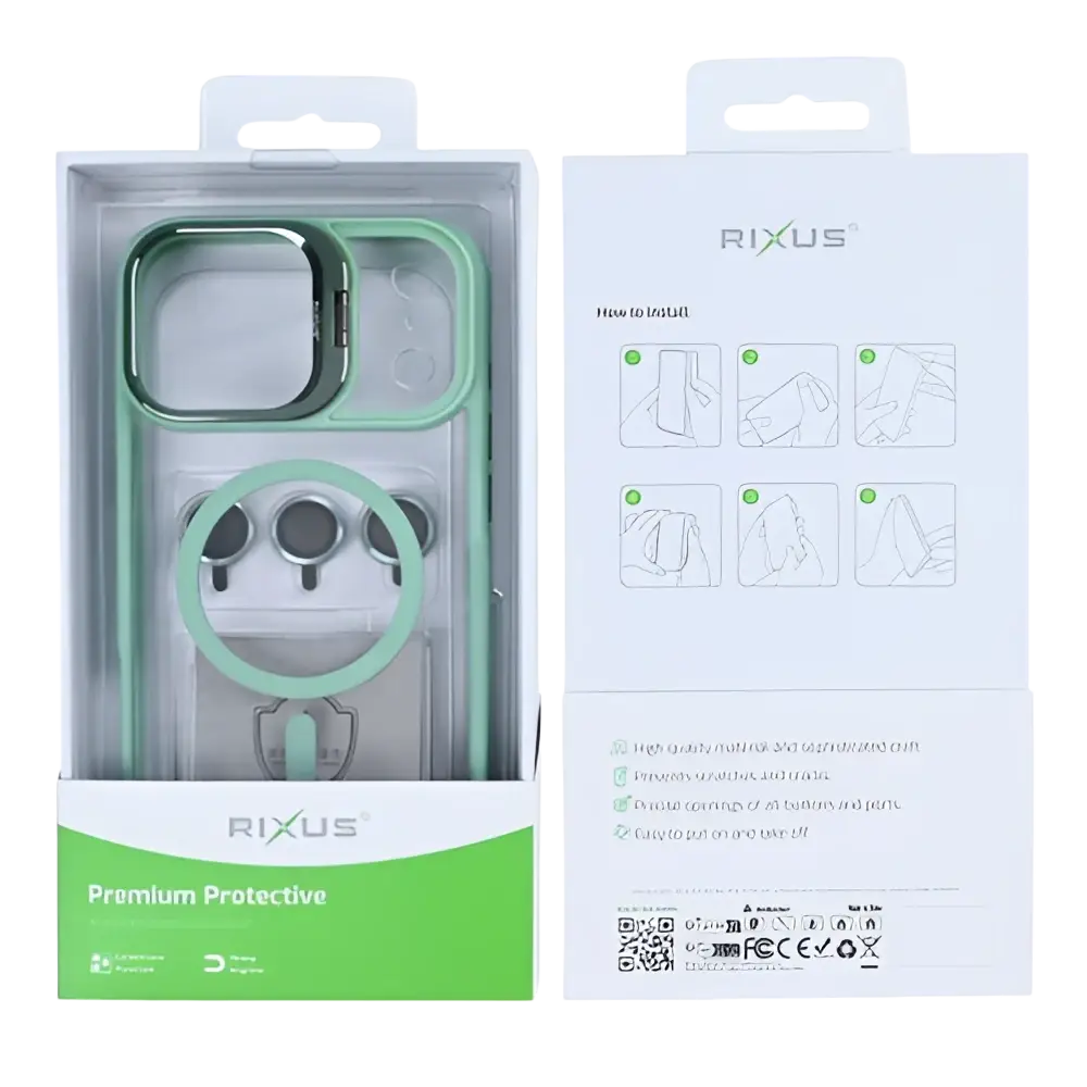 Rixus Classic 03 Case met MagSafe – iPhone 17 Pro Lichtgroen - Back cover