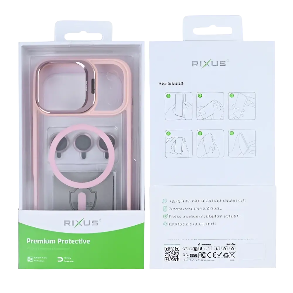 Rixus Classic 03 Case met MagSafe – iPhone 17 Pro Lichtroze - Back cover
