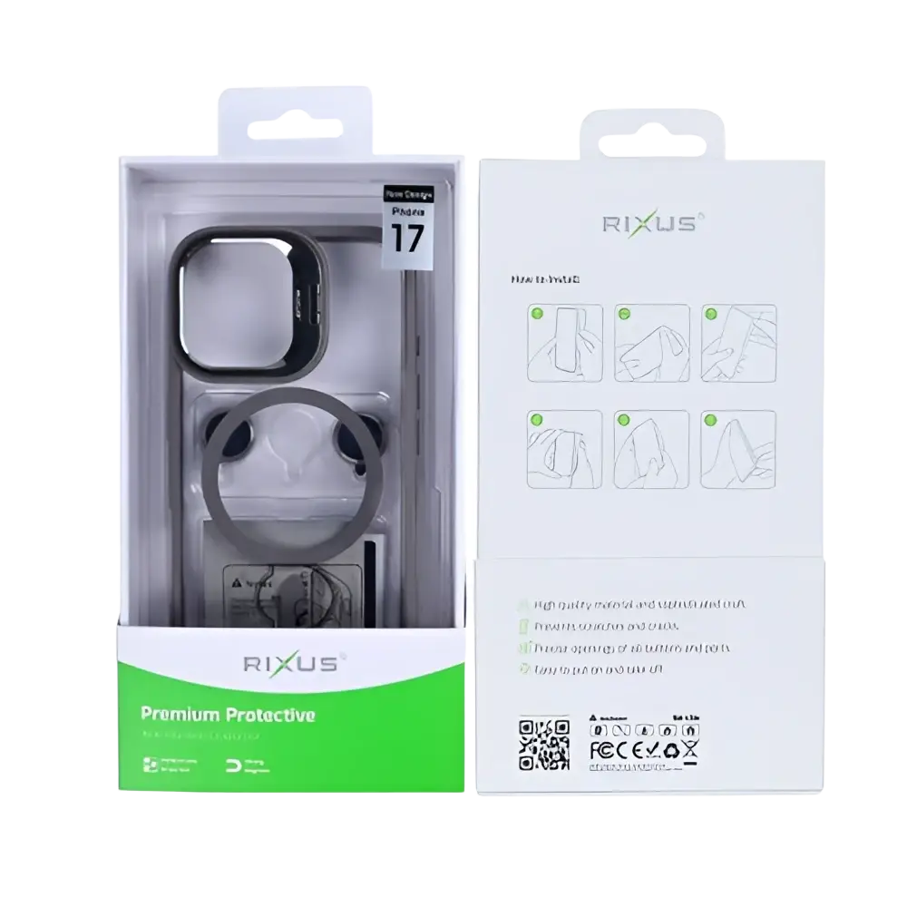 Rixus Classic 03 Case met MagSafe – iPhone 17 Titanium Grijs - Back cover