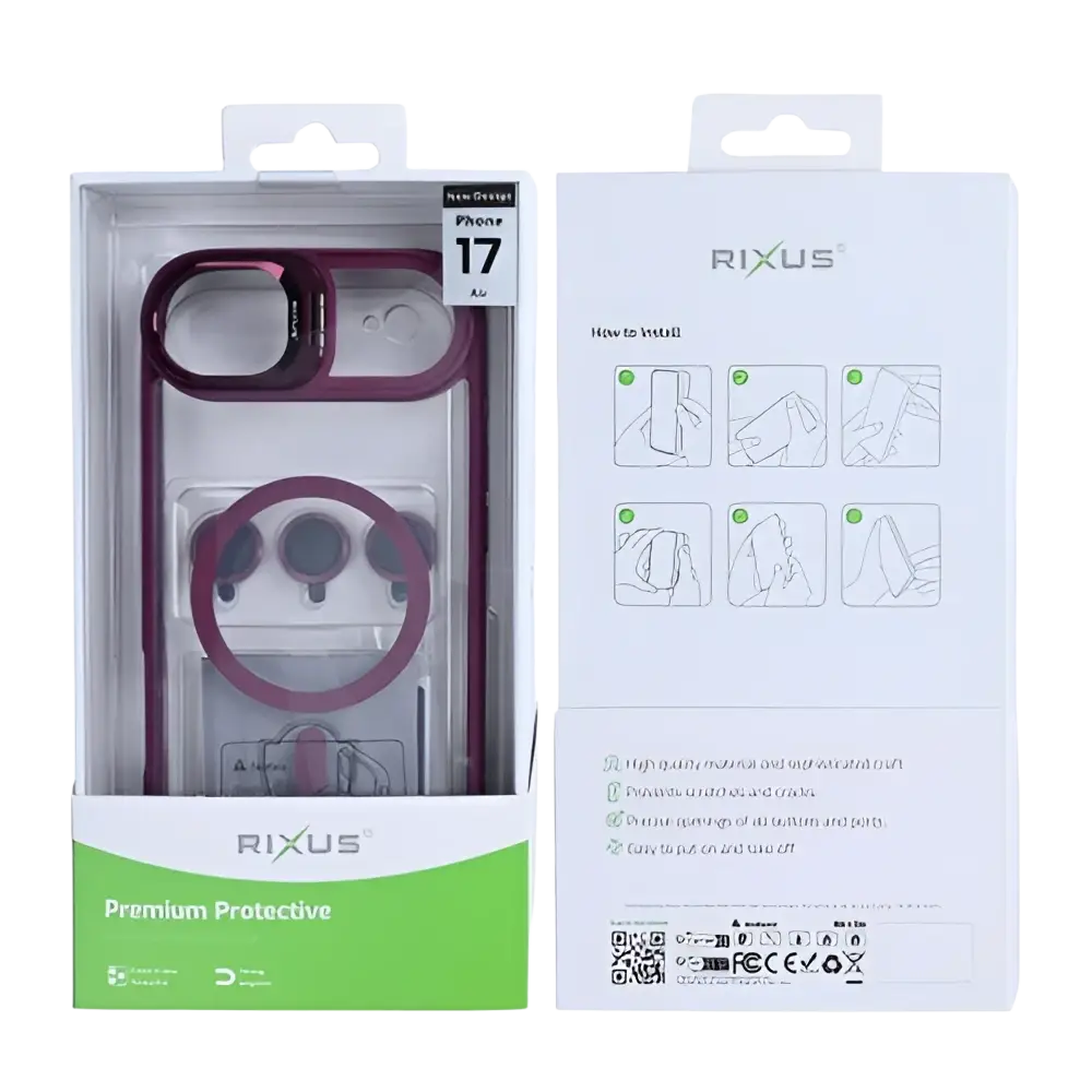 Rixus Classic 03 Case met MagSafe – iPhone Air Donkerroze - Back cover