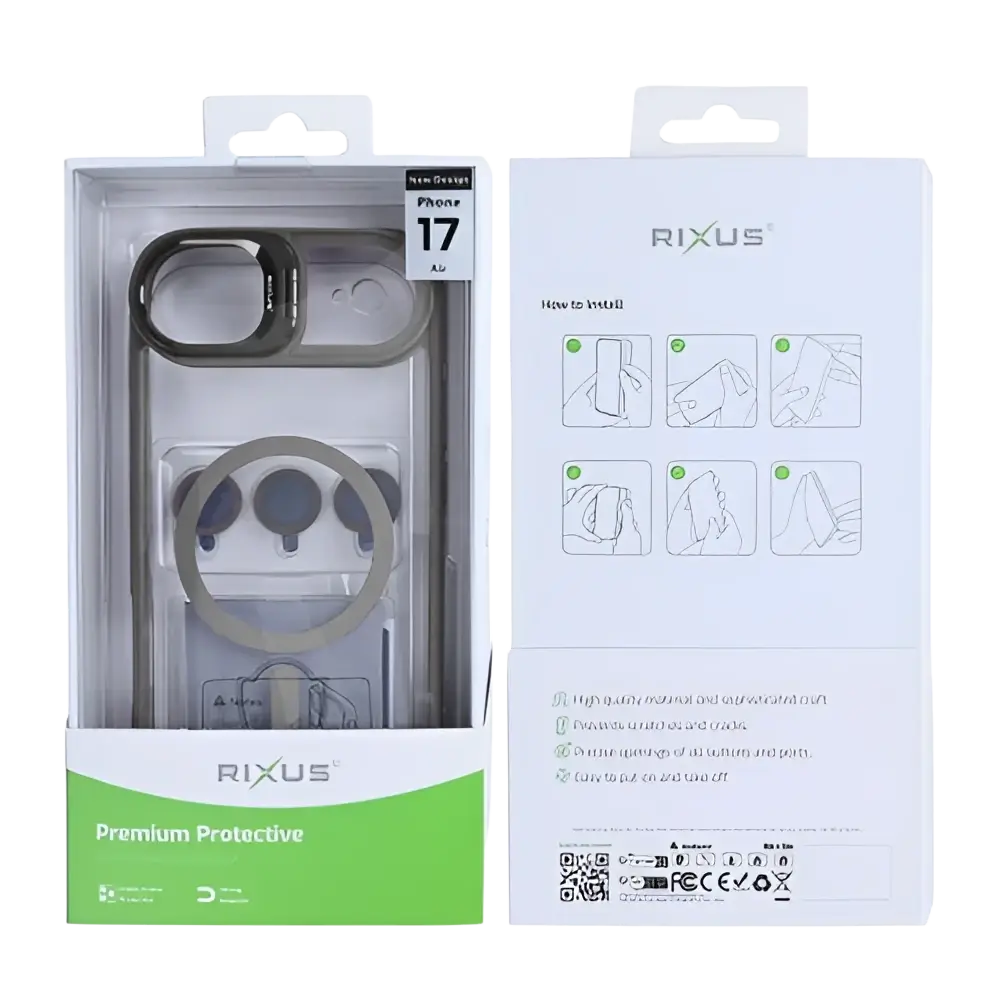 Rixus Classic 03 Case met MagSafe – iPhone Air Titanium Grijs - Back cover