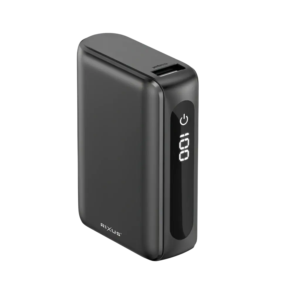 Rixus Compacte Powerbank 10.000 mAh met digitaal display – Zwart RXPB24