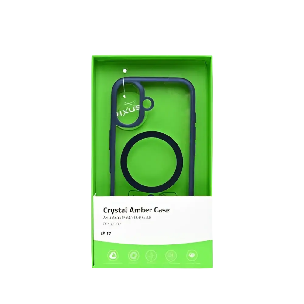 Rixus Crystal Amber Case – iPhone 17 Blauw - Back cover