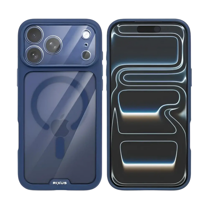 Rixus Crystal Amber Case – iPhone 17 Pro – Blauw