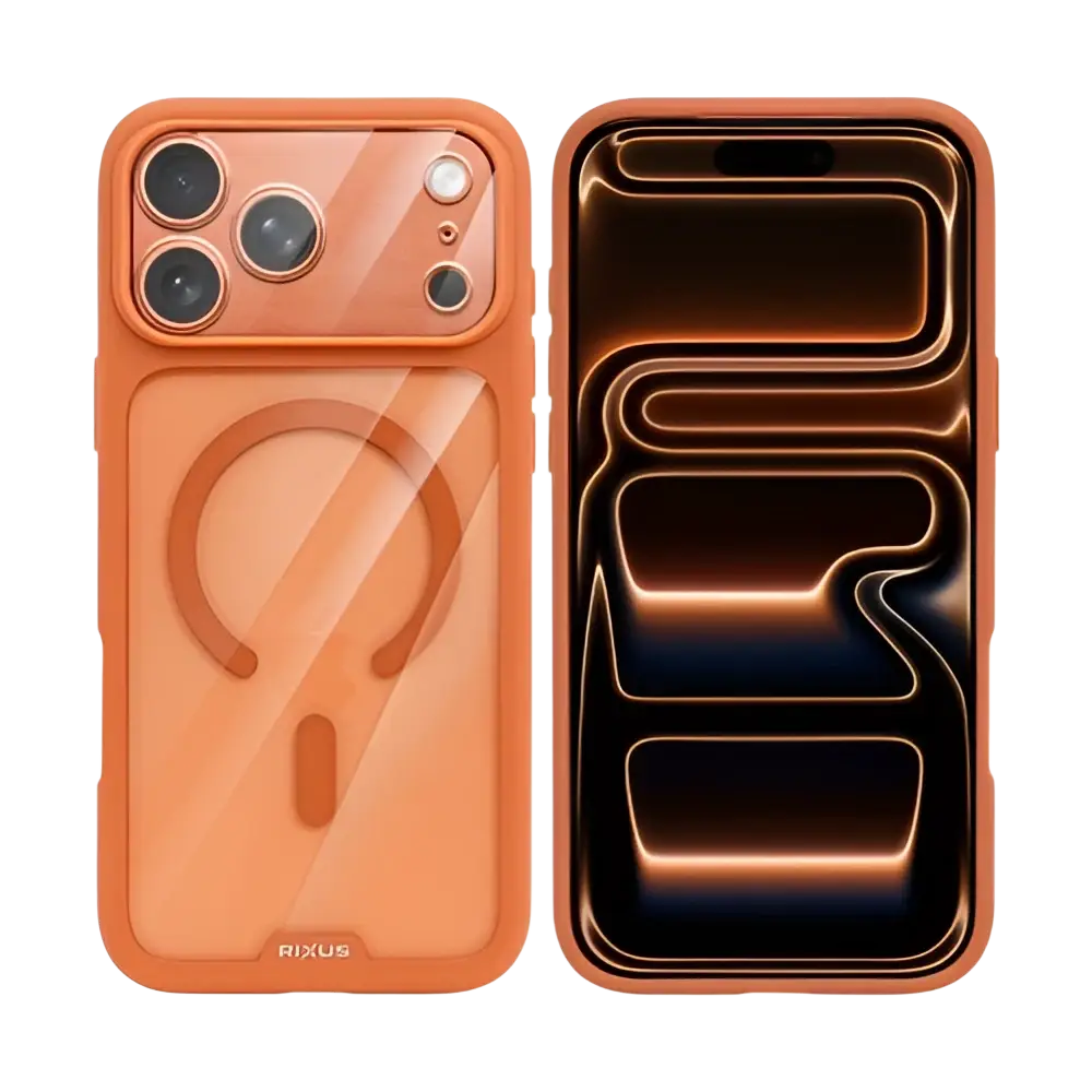 Rixus Crystal Amber Case – iPhone 17 Pro Oranje - Back cover