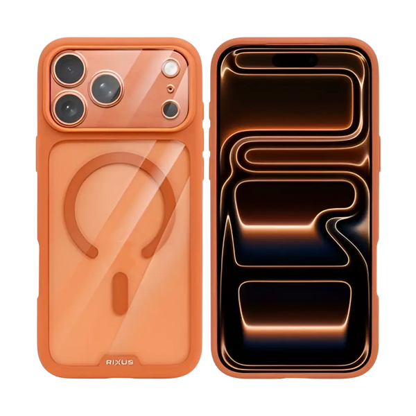 Rixus Crystal Amber Case – iPhone 17 Pro Oranje - Back cover
