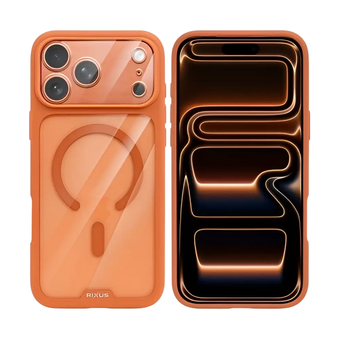 Rixus Crystal Amber Case – iPhone 17 Pro – Oranje