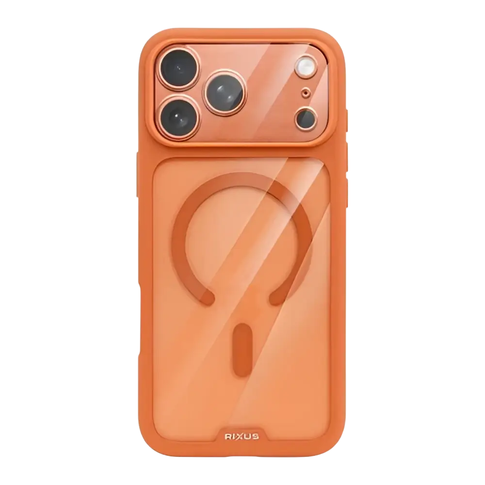 Rixus Crystal Amber Case – iPhone 17 Pro Oranje - Back cover