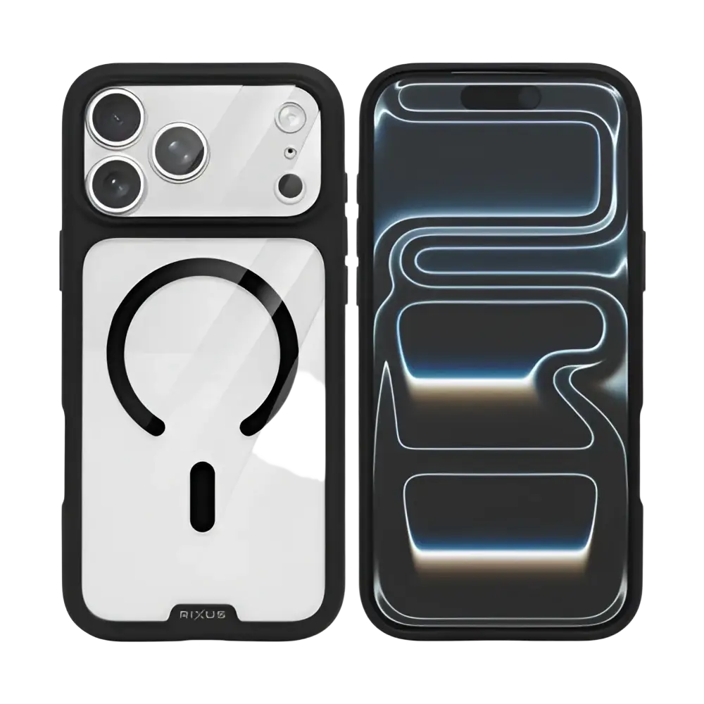 Rixus Crystal Amber Case – iPhone 17 Pro Zwart - Back cover